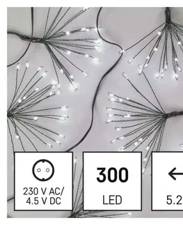 LED řetězy EMOS LED světelný řetěz - svítící trsy, nano, 5,2 m, vnitřní, studená bílá, časovač D3AC09