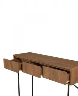 Konzolové stolky Hanah Home Konzolový stolek Mia 120 cm hnědý