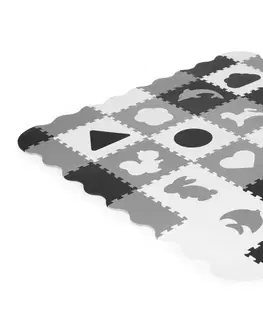 Pěnové puzzle na zem ECOTOYS Pěnové puzzle s 36 dílky ANIM černo-bílé