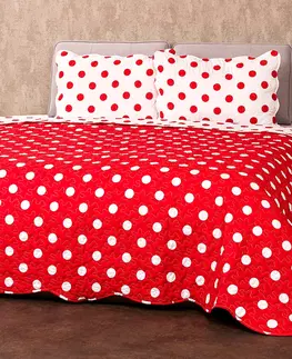 Přikrývky 4Home Přehoz na postel Červený puntík, 220 x 240 cm, 2 ks 50 x 70 cm