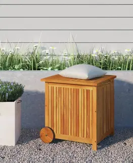 Zahradní úložné boxy Zahradní úložný box s kolečky 60 x 50 x 58 cm masivní akácie