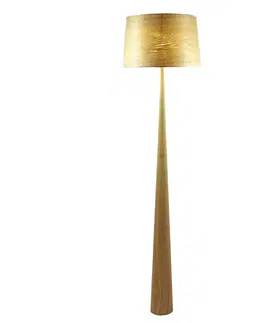 Stojací lampy Aluminor Stojací lampa Totem LS z kovu, dřevěná dýha