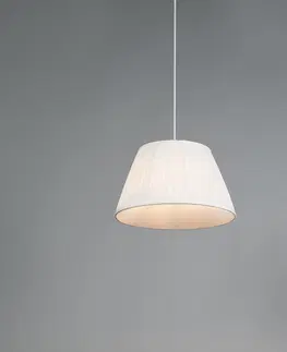 Zavesna svitidla Retro závěsná lampa bílá 35 cm - Plisse
