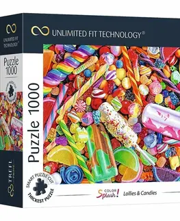 Hračky puzzle TREFL - Prime puzzle 1000 UFT - Barevné šplechy: Nanuky a bonbóny