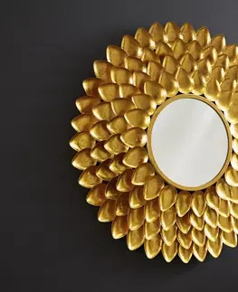 Zrcadla LuxD Designové nástěnné zrcadlo Lanesia 90 cm zlaté