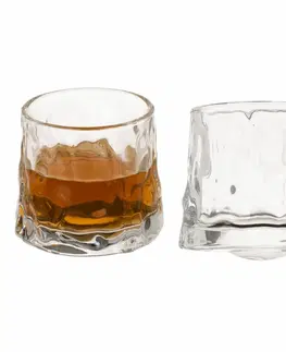 Sklenice 2dílná sada houpacích sklenic na whisky Rocks, 180 ml