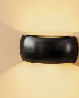 Nástěnná svítidla SOLLUX LIGHTING Nástěnné světlo Bow up/down keramika černá 32 cm