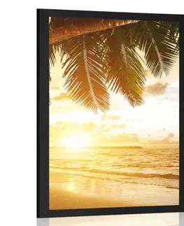 Příroda Plakát východ slunce na karibské pláži