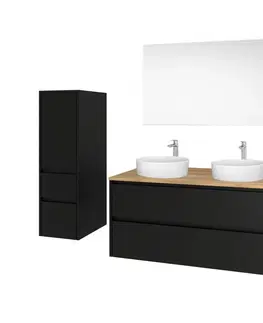 Koupelnový nábytek MEREO Opto, koupelnová skříňka s keramickým umyvadlem 121 cm, černá CN943