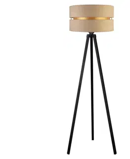 Lampy   - Stojací lampa DUO 1xE27/60W/230V béžová/wenge 