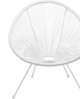 Židle s výpletem KARE Design Bílé křeslo Acapulco