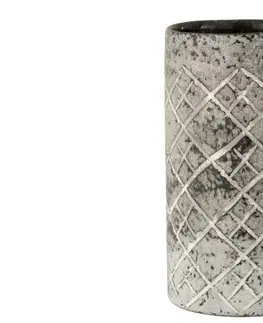 Dekorativní vázy Šedá skleněná váza Checkered  - Ø14*25 cm J-Line by Jolipa 6372