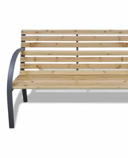 Zahradní lavice Železná zahradní lavička s dřevěnými laťkami