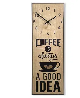 Kuchyňské hodiny Moderní dřevěné kuchyňské hodiny Coffee Idea
