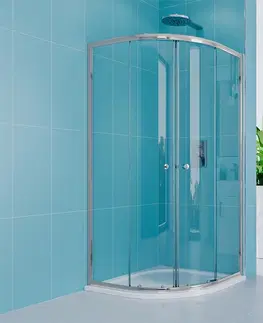 Sprchové vaničky MEREO Sprchový set z Kory Lite, čtvrtkruh, 90 cm, chrom ALU, sklo Čiré a SMC vaničky CK35123ZH