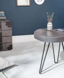 Luxusní a designové příruční stolky Estila Industriální příruční stolek Fylde z masivu