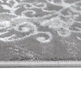 Moderní koberce Moderní bílý a šedý designový interiérový koberec se vzorem