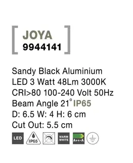 Vestavná svítidla do stěny NOVA LUCE venkovní zapuštěné svítidlo do zdi JOYA černý hliník LED 3W 3000K 100-240V 21st. IP65 9944141