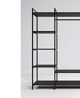 Regály a poličky Sofahouse Designový šatní regál Haneefa 180 cm černý