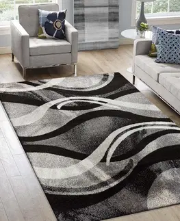 Moderní koberce Originální koberec s abstraktním vzorem v šedé barvě Šířka: 160 cm | Délka: 220 cm