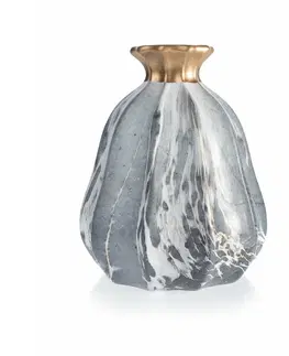Dekorativní vázy DekorStyle Váza Liam Marbling 21 cm šedá