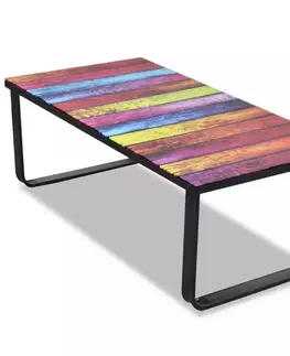Skleněné Konferenční stolek s potiskem sklo / kov Dekorhome Barvy