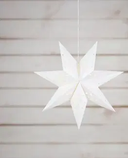 Vánoční světelná hvězda Markslöjd LED závěsná hvězda na prázdné baterie, časovač Ø 45cm bílá