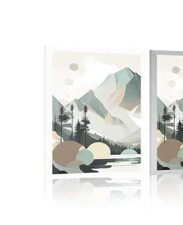 Hory Plakát kouzelné Vysoké Tatry ve skandinávském designu
