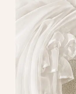Záclony Krémový závěs FRILLA s volánky na stříbrných průchodkách 250 x 250 cm