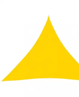 Stínící textilie Stínící plachta trojúhelníková 5 x 5 x 5 m oxfordská látka Dekorhome Žlutá
