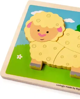 Dřevěné hračky Bigjigs Toys Vkládací puzzle ovečka NICKLAS