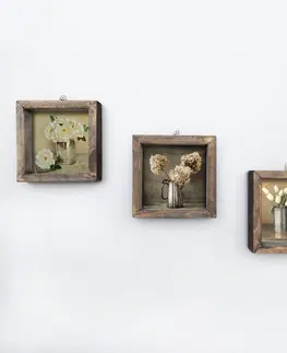 Obrazy Hanah Home Sada obrazů Květiny ve váze 15x15 cm 3 ks