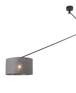 Zavesna svitidla Závěsná lampa černá se stínidlem 35 cm tmavě šedá nastavitelná - Blitz I.