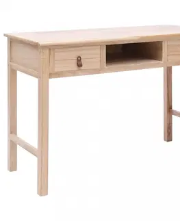 Pracovní stoly Psací stůl se 2 zásuvkami masivní dřevo Dekorhome Přírodní