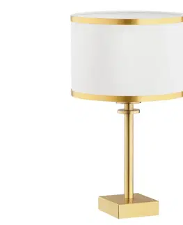 Lampy Argon Argon 8029 - Stolní lampa ABBANO 1xE27/15W/230V mosaz/bílá 