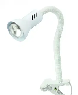 Lampy na noční stolek BRILONER Flexibilní svítidlo se svorkou 26 cm 1x E14 40W bílé BRI 2713-016P