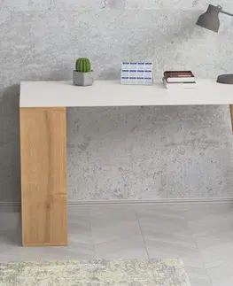 Kancelářské a psací stoly Psací stůl SALLY bílý dub