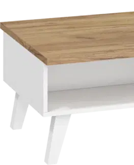 Konferenční stolky ArtCross Konferenční stolek NORDIS-07 | 2D Barva: craft zlatý/bílý