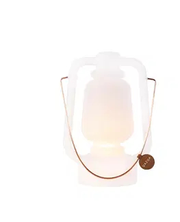 Venkovni lucerny Stolní lampa dobíjecí 30 cm IP44 bílá - Storm Small