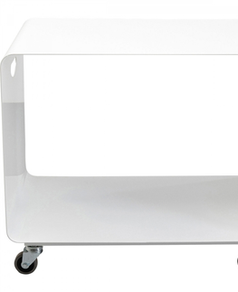 Konferenční stolky KARE Design Konferenční stolek na kolečkách Casa - bílý, 60x40cm