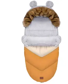 Dětské deky Dětský rostoucí fusak Teddy v oranžovo-šedé barvě