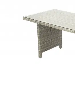 Zahradní stolky DEOKORK Ratanový stůl 140 x 80 cm SEVILLA (šedá)
