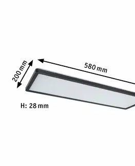 LED stropní svítidla PAULMANN LED Panel Atria Shine hranaté 580x200mm 4000K černá