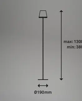 Venkovní osvětlení terasy Briloner Nabíjecí stojací lampa Kiki LED, 2 700 K, černá