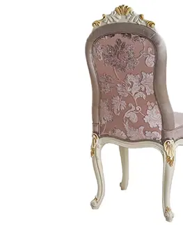 Luxusní jídelní židle Estila Klasická zdobená čalouněná jídelní židle Pasiones z masivu s čalouněním 111cm