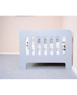 Dětské postýlky, cestovní postýlky New Baby Dětská postel se zábranou Erik bílá-šedá, 160 x 80 cm