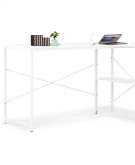 Pracovní stoly Rohový psací stůl 120x72 cm Dekorhome Bílá