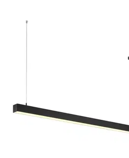 LED lustry a závěsná svítidla SLV BIG WHITE Q-LINE DALI SINGLE LED závěsné svítidlo, stmívatelné, 1 500 mm, černé 1001309