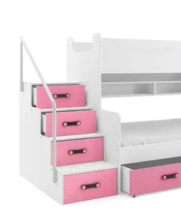 Postele BMS Dětská patrová postel MAX 3 Barva: Růžová
