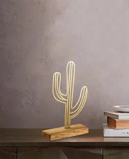  Hanah Home Kovová dekorace Cactus 41 cm zlatá